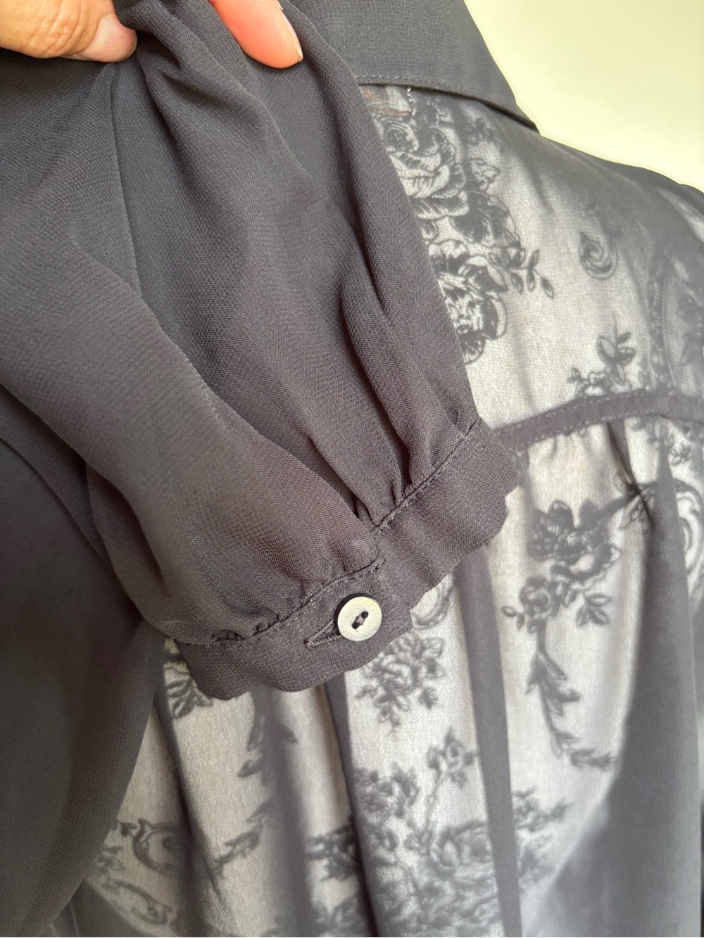jonathan martin Black Sheer with Open front and back design Button-Down Blouse - Picture 4 of 13